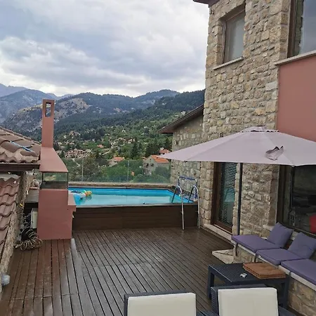Mountain Stone Villa, Sea & Mountain View At 1150m * Synikia Mesi Trikalon