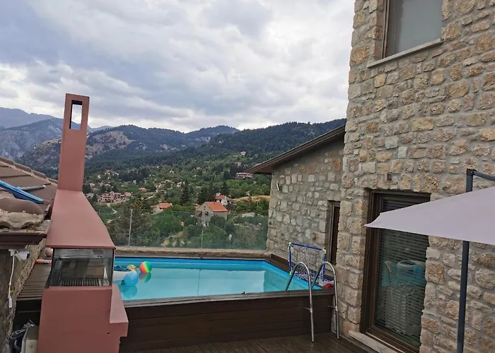 Mountain Stone Villa, Sea & Mountain View At 1150m Synikia Mesi Trikalon